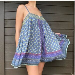 Floral Blue and Purple Women's Jumpsuit